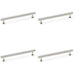 4 PACK Straight Square Bar Pull Handle Polished Nickel 192mm SOLID BRASS Drawer