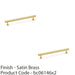 2 PACK Straight Square Bar Pull Handle Satin Brass 192mm Centres SOLID BRASS  1