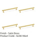 4 PACK Straight Square Bar Pull Handle Satin Brass 192mm Centres SOLID BRASS  1