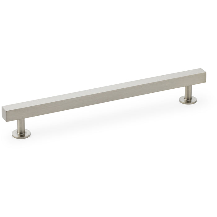 Straight Square Bar Pull Handle - Satin Nickel 192mm Centres SOLID BRASS Drawer