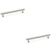 2 PACK Straight Square Bar Pull Handle Satin Nickel 192mm Centres SOLID BRASS 