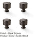 4 PACK Round Hammered Door Knob Dark Bronze 30mm Cupboard Cabinet Pull Handle 1