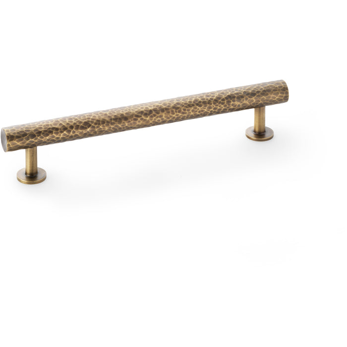 Hammered T Bar Pull Handle - Antique Brass - 160mm Centres SOLID BRASS Drawer