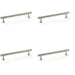 4 PACK Hammered T Bar Pull Handle Satin Nickel 160mm Centres SOLID BRASS Drawer