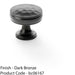 Round Hammered Door Knob - Dark Bronze 32mm Diameter Cupboard Pull Handle 1