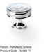 Round Hammered Door Knob - Polished Chrome 38mm Diameter Cupboard Pull Handle 1
