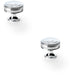 2 PACK Round Hammered Door Knob Polished Chrome 38mm Cupboard Pull Handle