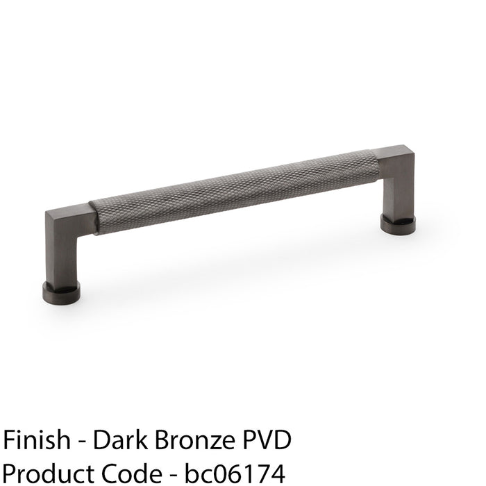 Square Knurled Pull Handle - Dark Bronze - 160mm Centres Premium Drawer Door 1