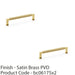 2 PACK Square Knurled Pull Handle Satin Brass 160mm Centres Premium Drawer Door 1
