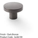 Slim Round Door Knob - Dark Bronze 38mm Modern Cupboard Cabinet Pull Handle 1