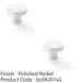 2 PACK Slim Round Door Knob Polished Nickel 38mm Modern Cabinet Pull Handle 1