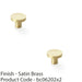 2 PACK Slim Round Door Knob Satin Brass 38mm Modern Cupboard Cabinet Pull Handle 1