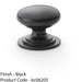 Stepped Round Door Knob - Matt Black 25mm Classic Kitchen Cabinet Pull Handle 1