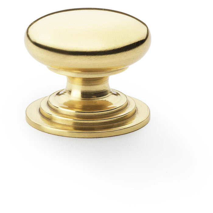 Stepped Round Door Knob Polished Brass 25mm Classic Kitchen Cabinet Pull Handle