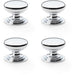 4 PACK Stepped Round Door Knob Polished Chrome 25mm Classic Cabinet Pull Handle