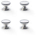 4 PACK Stepped Round Door Knob Polished Nickel 25mm Classic Kitchen Pull Handle