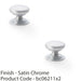 2 PACK Stepped Round Door Knob Satin Chrome 25mm Classic Kitchen Pull Handle 1