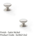 2 PACK Stepped Round Door Knob Satin Nickel 25mm Classic Kitchen Pull Handle 1