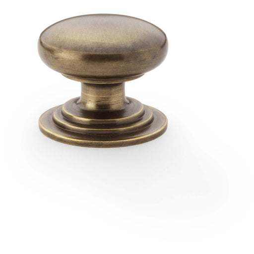 Stepped Round Door Knob - Antique Brass 32mm Classic Kitchen Cabinet Pull Handle