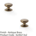 2 PACK Stepped Round Door Knob Antique Brass 32mm Classic Kitchen Pull Handle 1