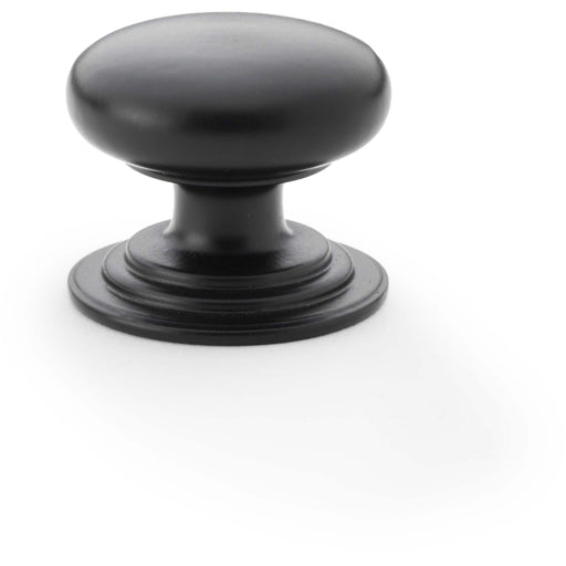 Stepped Round Door Knob - Matt Black 32mm Classic Kitchen Cabinet Pull Handle