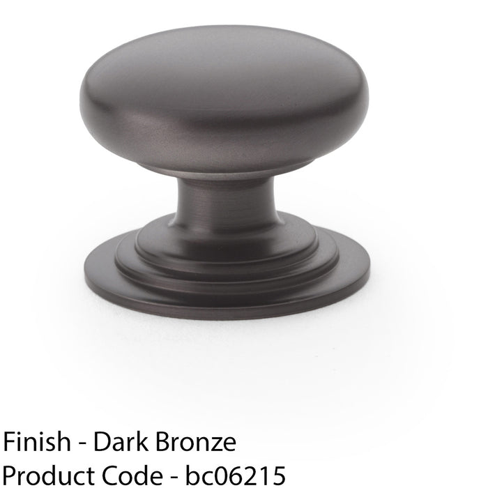 Stepped Round Door Knob - Dark Bronze 32mm Classic Kitchen Cabinet Pull Handle 1
