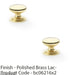2 PACK Stepped Round Door Knob Polished Brass 32mm Classic Kitchen Pull Handle 1