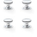 4 PACK Stepped Round Door Knob Polished Chrome 32mm Classic Kitchen Pull Handle