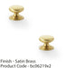 2 PACK Stepped Round Door Knob Satin Brass 32mm Classic Kitchen Pull Handle 1