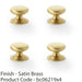 4 PACK Stepped Round Door Knob Satin Brass 32mm Classic Kitchen Pull Handle 1