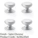 4 PACK Stepped Round Door Knob Satin Chrome 32mm Classic Kitchen Pull Handle 1