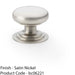 Stepped Round Door Knob - Satin Nickel 32mm Classic Kitchen Cabinet Pull Handle 1