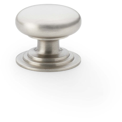 Stepped Round Door Knob - Satin Nickel 32mm Classic Kitchen Cabinet Pull Handle