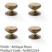 4 PACK Stepped Round Door Knob Antique Brass 38mm Classic Kitchen Pull Handle 1