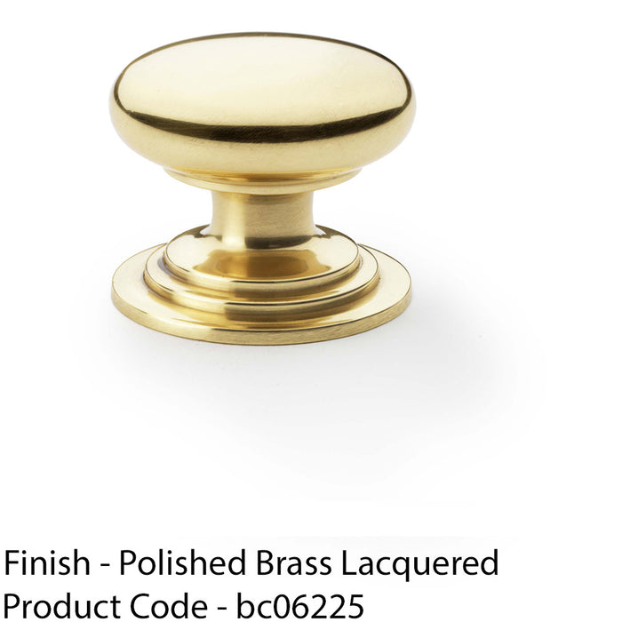 Stepped Round Door Knob Polished Brass 38mm Classic Kitchen Cabinet Pull Handle 1