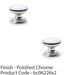 2 PACK Stepped Round Door Knob Polished Chrome 38mm Classic Cabinet Pull Handle 1