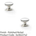 2 PACK Stepped Round Door Knob Polished Nickel 38mm Classic Cabinet Pull Handle 1