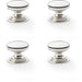 4 PACK Stepped Round Door Knob Polished Nickel 38mm Classic Kitchen Pull Handle