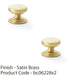 2 PACK Stepped Round Door Knob Satin Brass 38mm Classic Kitchen Pull Handle 1