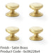 4 PACK Stepped Round Door Knob Satin Brass 38mm Classic Kitchen Pull Handle 1