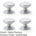 4 PACK Stepped Round Door Knob Satin Chrome 38mm Classic Kitchen Pull Handle 1