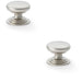 2 PACK Stepped Round Door Knob Satin Nickel 38mm Classic Kitchen Pull Handle