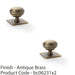 2 PACK Round Cabinet Door Knob & Matching Backplate Antique Brass 34mm Handle 1