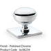 Classic Round Cabinet Door Knob & Matching Backplate Polished Chrome 34mm Handle 1