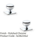 2 PACK Round Cabinet Door Knob & Matching Backplate Polished Chrome 34mm Handle 1