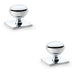 2 PACK Round Cabinet Door Knob & Matching Backplate Polished Chrome 34mm Handle