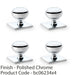 4 PACK Classic Round Door Knob & Matching Backplate Polished Chrome 34mm Handle 1