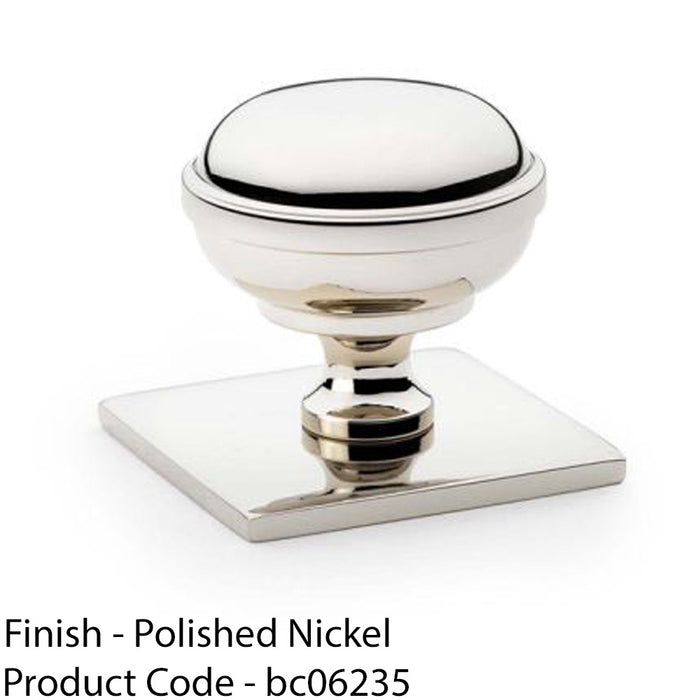 Classic Round Cabinet Door Knob & Matching Backplate Polished Nickel 34mm Handle 1