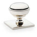 Classic Round Cabinet Door Knob & Matching Backplate Polished Nickel 34mm Handle