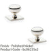2 PACK Round Cabinet Door Knob & Matching Backplate Polished Nickel 34mm Handle 1